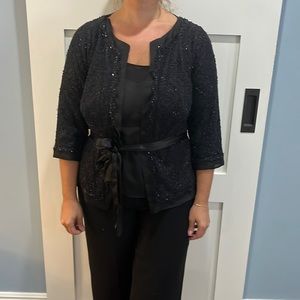 TADASHI evening jacket with silk tie for waist size 12